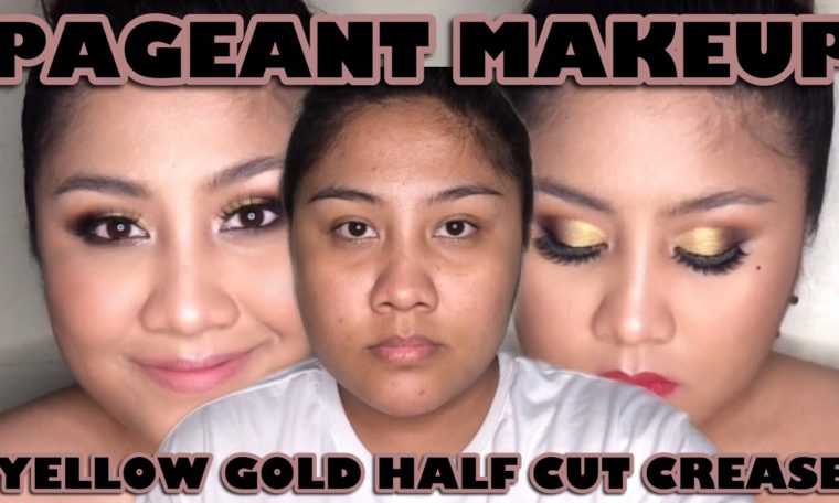 PAGEANT MAKEUP | YELLOW GOLD HALF CUT CREASE EYE LOOK | 0 TO 100 | PRINCESS AGSAOAY