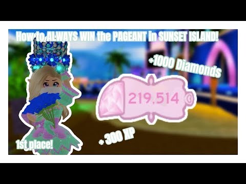 How to ALWAYS WIN the PAGEANT in SUNSET ISLAND + Get LOTS of DIAMONDS! | Roblox Royale High