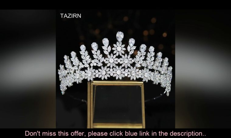 ✘Evaluate 5A Level Full CZ Crowns and Tiaras Fashion Cubic Zirconia Pageant Hair Accessories for Wo