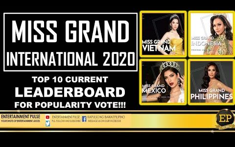 Miss Grand International 2020 | Top 10 Current Leaderboard Popularity Vote | Pre-arrival | EPulse