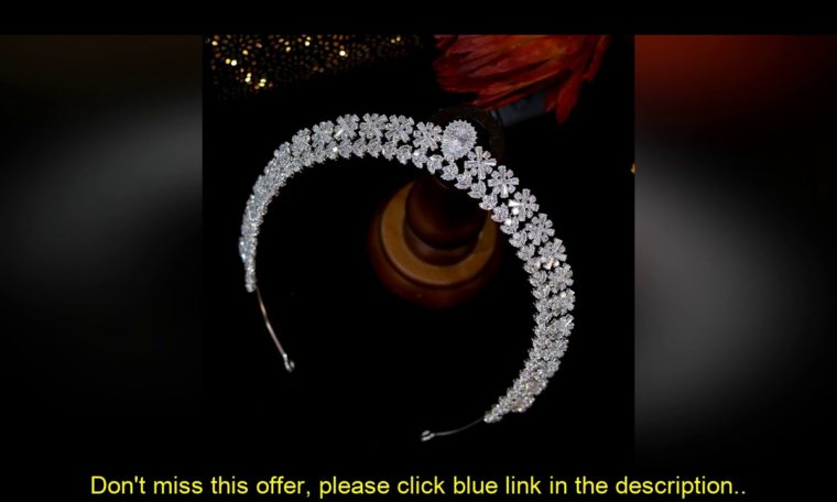 ✘Evaluate Luxury Bridal Crystal Tiaras Crowns Wedding Hair Accessories Queen Pageant Prom CZ Length