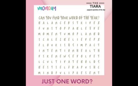 Pageant Question  by The Tiara : Can you find your word of the year? #wordoftheyear #word #year